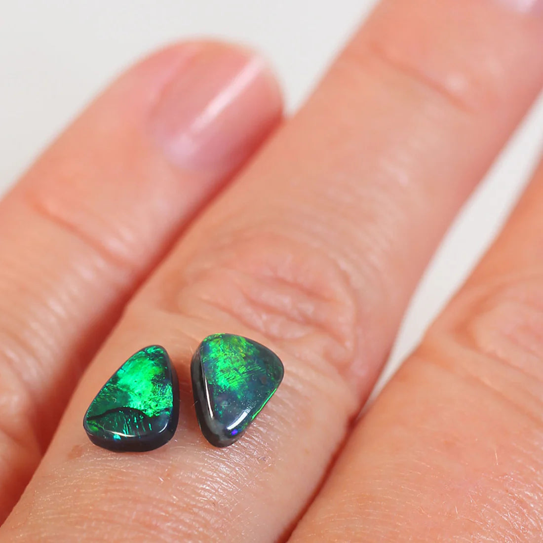 1.5ct (8x6x2mm) Black Opal Pair