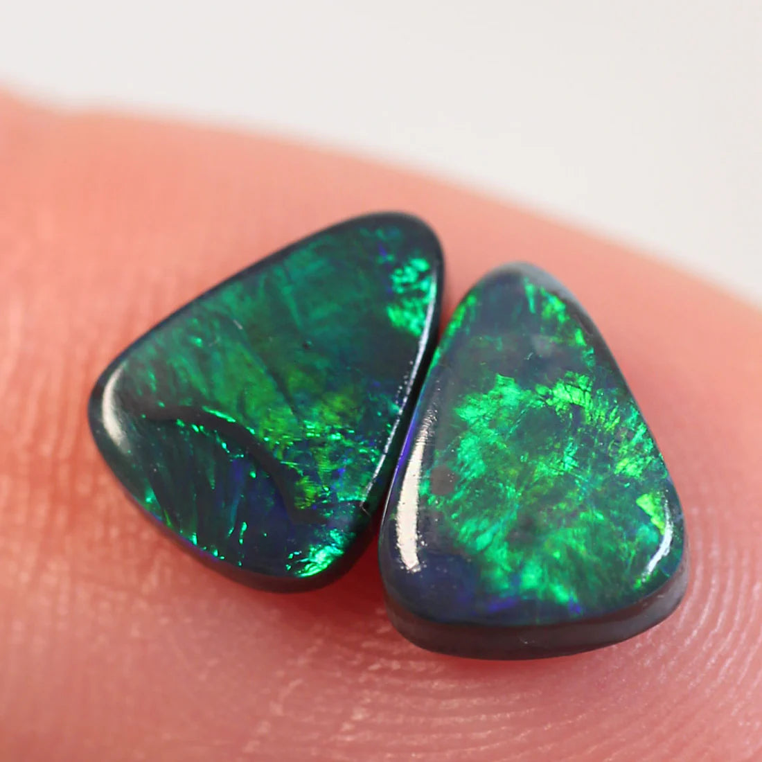 1.5ct (8x6x2mm) Black Opal Pair