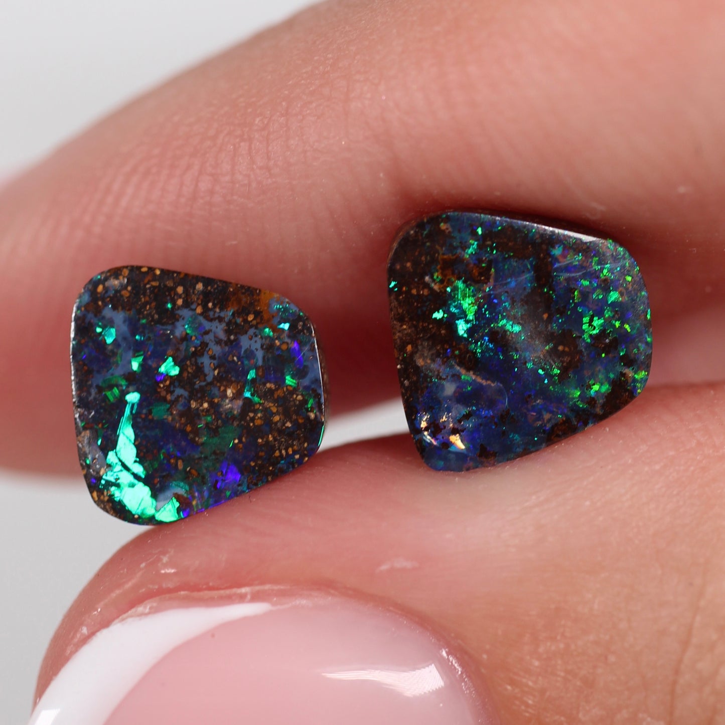 4.05ct (8.1 x 8.3 x 2.9mm) Boulder Opal Pair