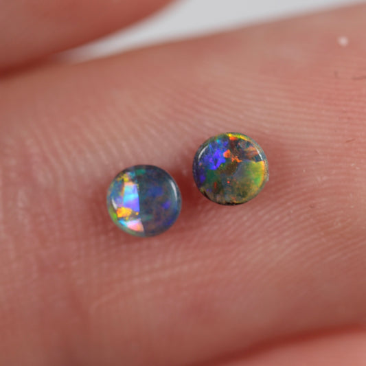0.25ct (3.5x3.5mm) Boulder Opal Pair