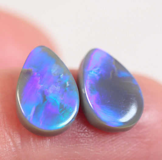 3.9ct (11.3x8x3.2mm) Dark Opal Pair