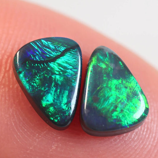 1.5ct (8x6x2mm) Black Opal Pair