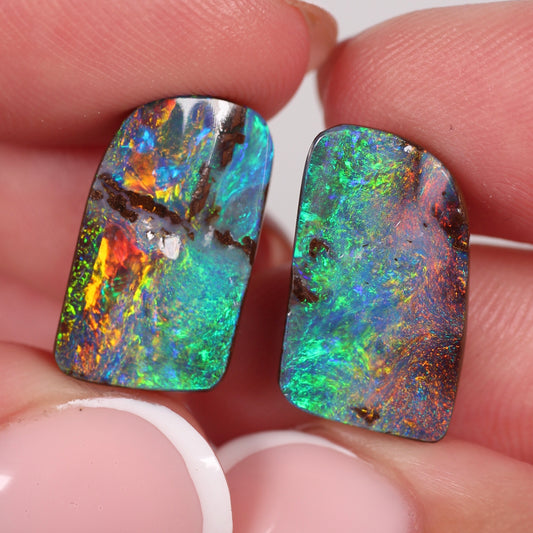 16.3ct (17.50x10.30x4.25) Boulder Opal Pair