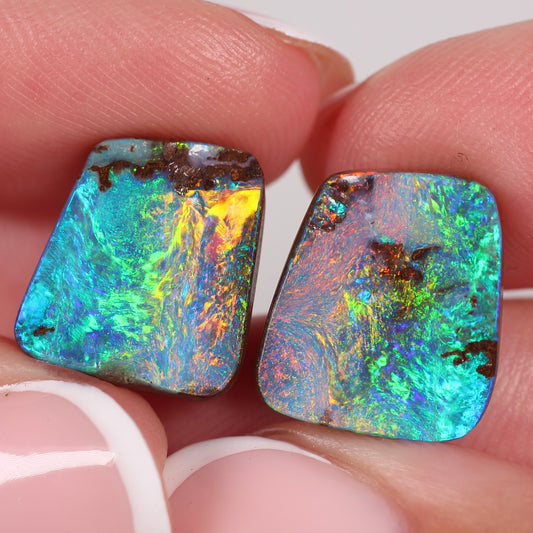 16.82ct (13.95x12.43x5.40mm) Boulder Opal Pair